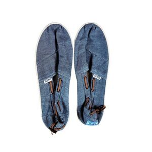 TOM'S Blue Chambray Bimini Shoes Youth Beach Vacation Boating Summer